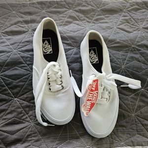 Classic White Van's, thick laces size 8.5